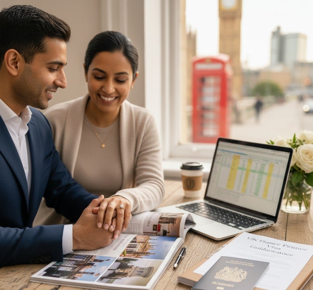 A close up of a couple holding hands with an engagement ring, planning their wedding in the UK.